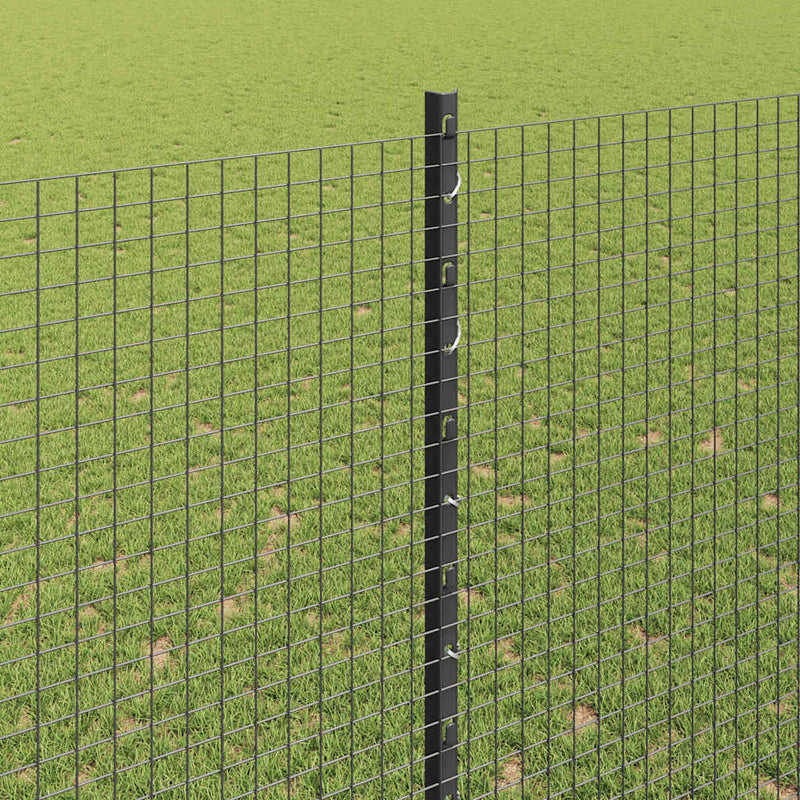 vidaXL Kerítés oszlopokkal Szürke 1.5 x 25 m Acél