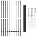 vidaXL Kerítés oszlopokkal Szürke 1.5 x 25 m Acél