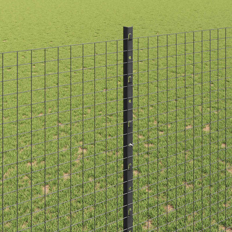 vidaXL Kerítés oszlopokkal Szürke 1.5 x 25 m Acél