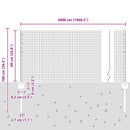 vidaXL Kerítés oszlopokkal Szürke 0.6 x 50 m Acél