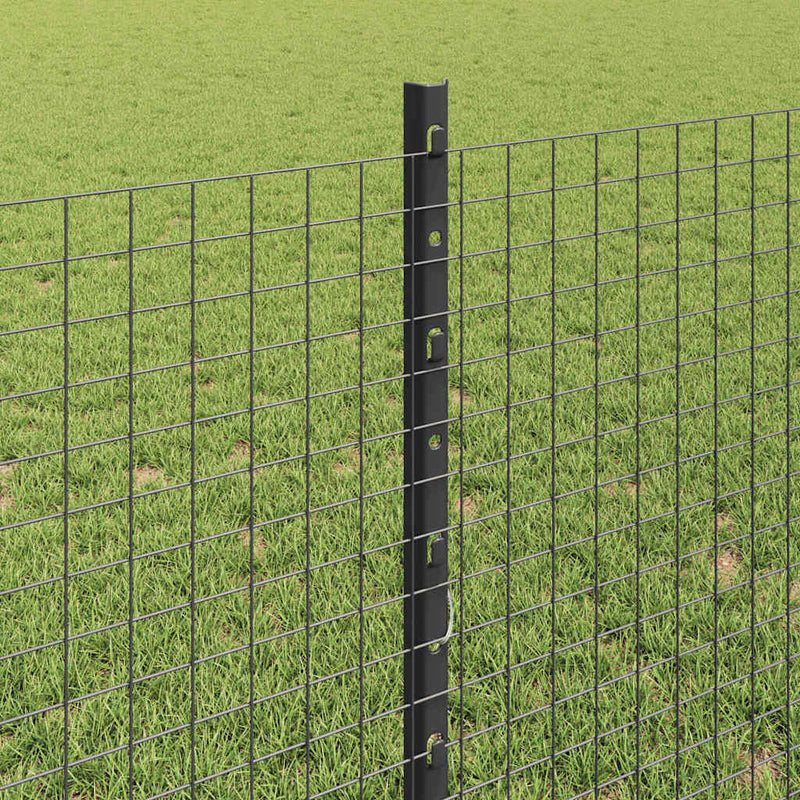 vidaXL Kerítés oszlopokkal Szürke 0.8 x 50 m Acél