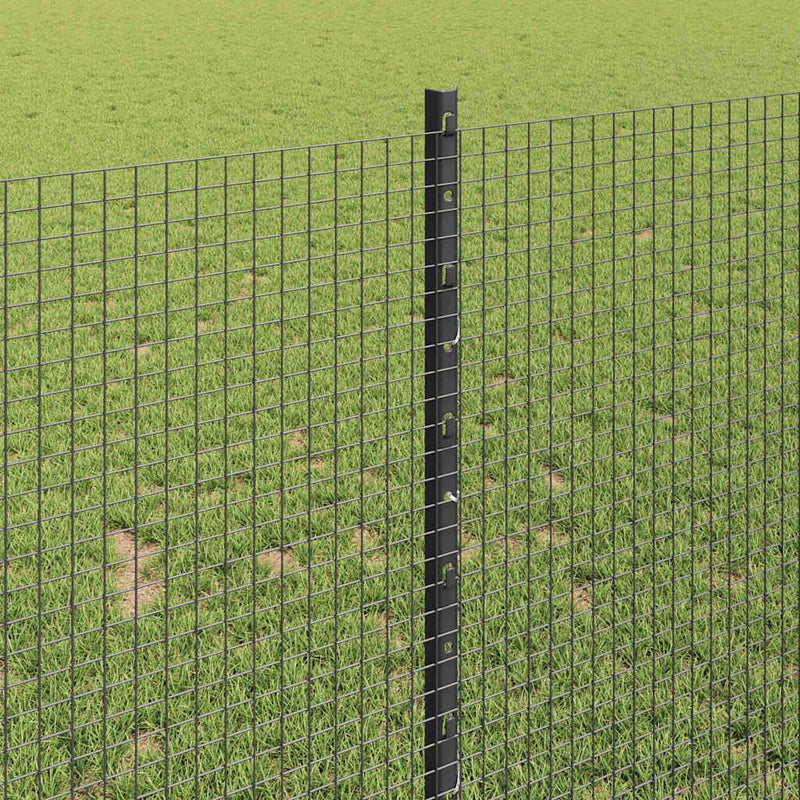 vidaXL Kerítés oszlopokkal Szürke 1 x 50 m Acél