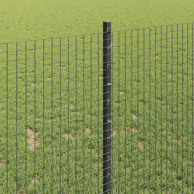 vidaXL Kerítés oszlopokkal Szürke 1 x 50 m Acél