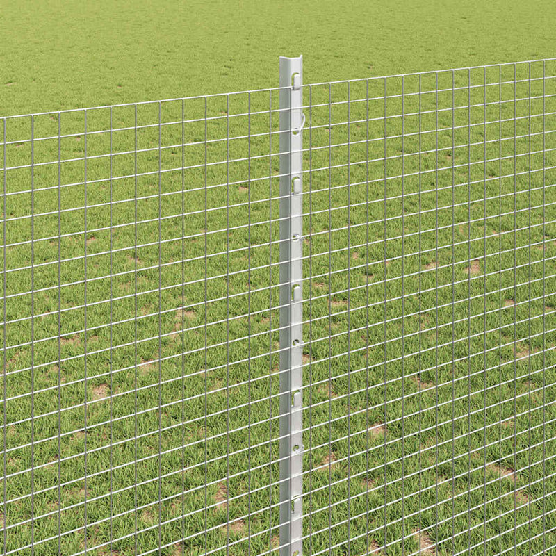 vidaXL Kerítés oszlopokkal Szürke 1.4 x 50 m Acél