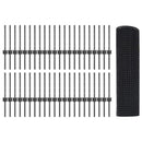 vidaXL Kerítés oszlopokkal Szürke 0.4 x 100 m Acél