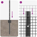 vidaXL Kerítés oszlopokkal Szürke 0.4 x 100 m Acél
