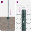 vidaXL Kerítés oszlopokkal Zöld 0,4 x 10 m Acél
