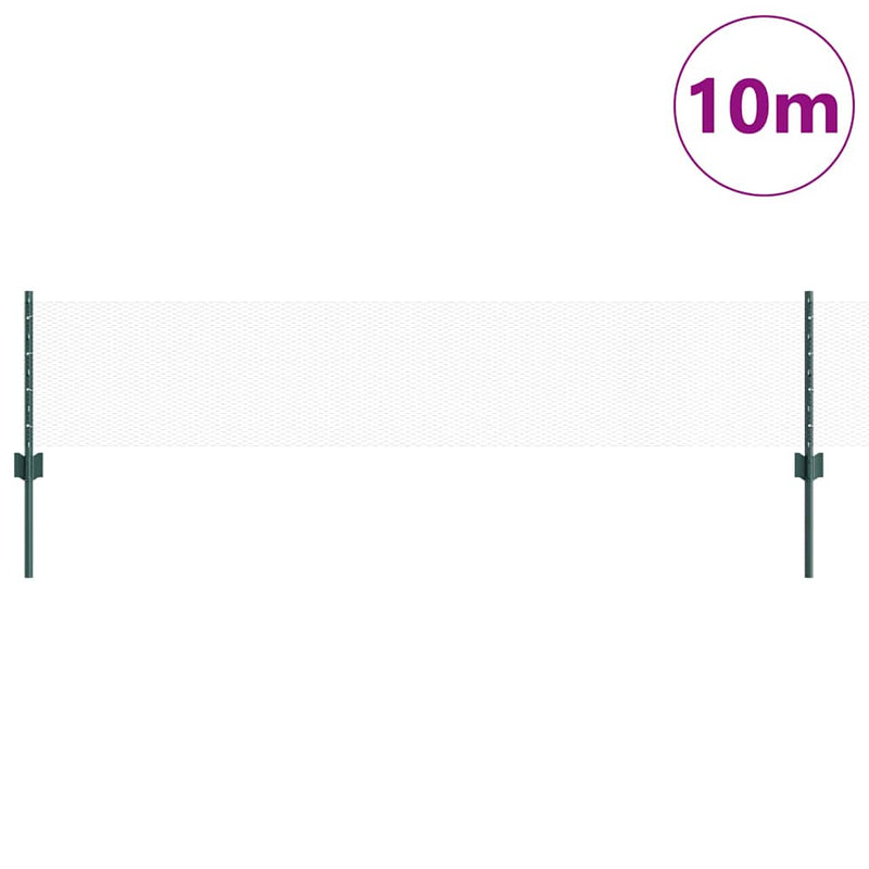 vidaXL Kerítés oszlopokkal Zöld 0,4 x 10 m Acél