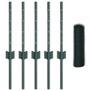 vidaXL Hatszögletű kerítés oszlopokkal 10 x 0,4 m PVC-bevonatos acél