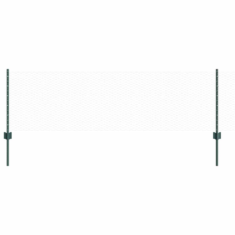 vidaXL Kerítés oszlopokkal Zöld 0,6 x 10 m Acél
