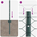 vidaXL Kerítés oszlopokkal Zöld 0,6 x 10 m Acél