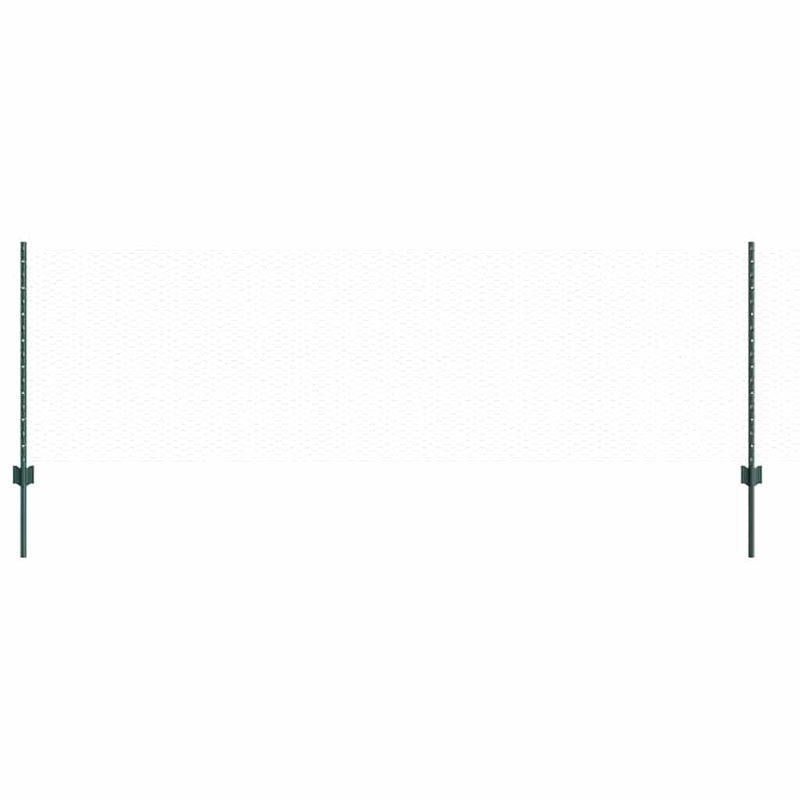 vidaXL Kerítés oszlopokkal Zöld 0.8 x 10 m Acél