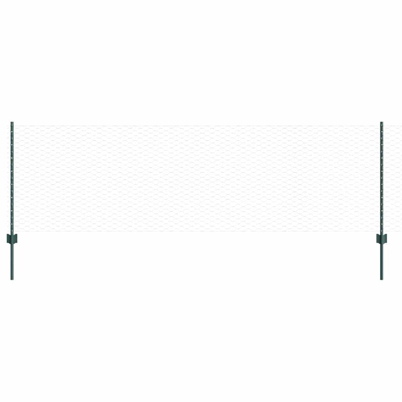 vidaXL Kerítés oszlopokkal Zöld 0.8 x 10 m Acél