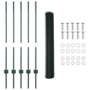 vidaXL Kerítés oszlopokkal Zöld 1 x 10 m Acél