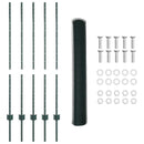 vidaXL Kerítés oszlopokkal Zöld 1.2 x 10 m Acél