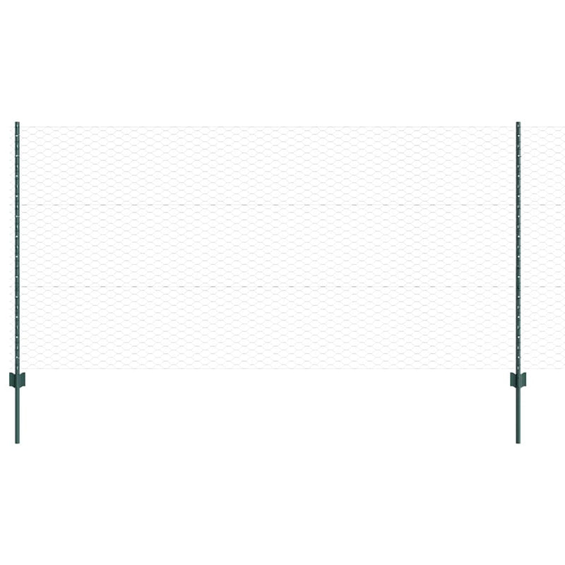 vidaXL Kerítés oszlopokkal Zöld 1.2 x 10 m Acél