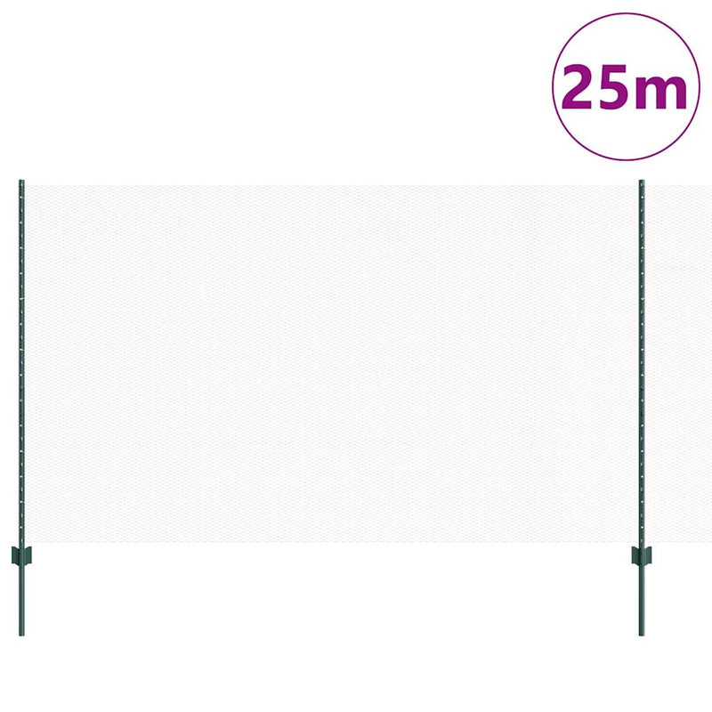 vidaXL Kerítés oszlopokkal Zöld 1.4 x 10 m Acél