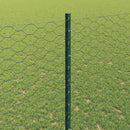 vidaXL Hatszögletű kerítés oszlopokkal 10 x 1,4 m PVC-bevonatos acél