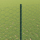 vidaXL Hatszögletű kerítés oszlopokkal 10 x 1,4 m PVC-bevonatos acél