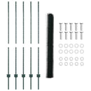 vidaXL Kerítés oszlopokkal Zöld 1.4 x 10 m Acél