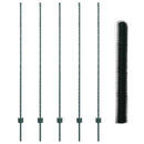 vidaXL Kerítés oszlopokkal Zöld 1.5 x 10 m Acél