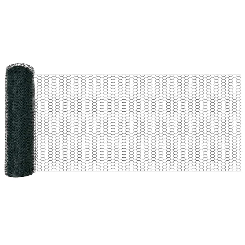 vidaXL Kerítés oszlopokkal Zöld 0.8 x 25 m Acél