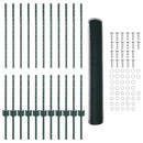vidaXL Kerítés oszlopokkal Zöld 1 x 25 m Acél