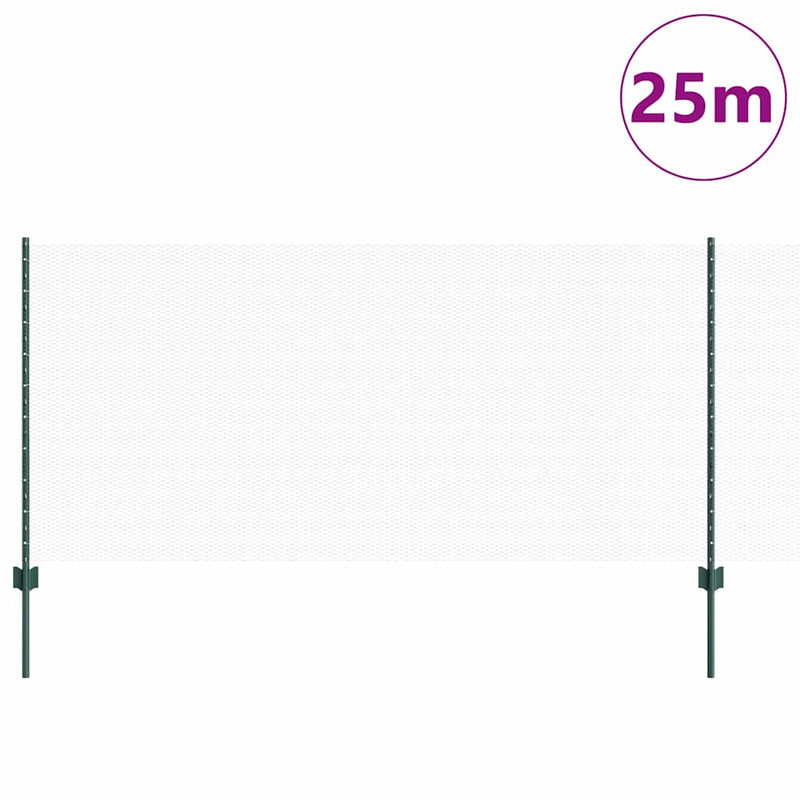 vidaXL Kerítés oszlopokkal Zöld 1 x 25 m Acél