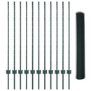 vidaXL Kerítés oszlopokkal Zöld 1.2 x 25 m Acél