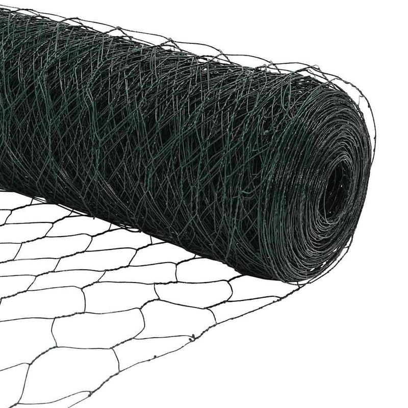 vidaXL Kerítés oszlopokkal Zöld 1.2 x 25 m Acél