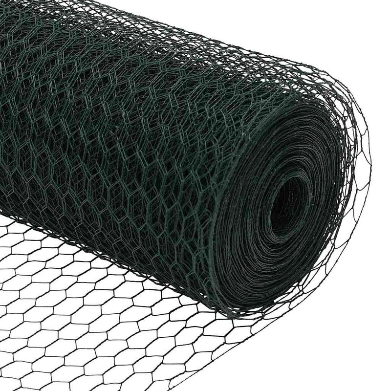 vidaXL Kerítés oszlopokkal Zöld 1.4 x 25 m Acél