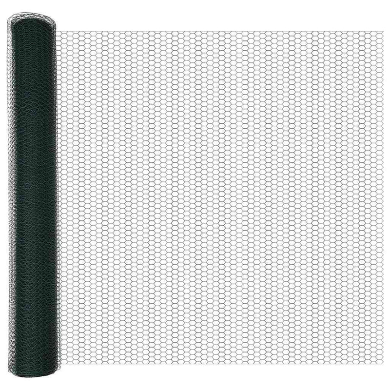 vidaXL Kerítés oszlopokkal Zöld 1.4 x 25 m Acél
