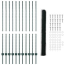 vidaXL Kerítés oszlopokkal Zöld 1.4 x 25 m Acél