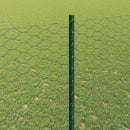 vidaXL Hatszögletű kerítés oszlopokkal 25 x 1,5 m PVC-bevonatos acél