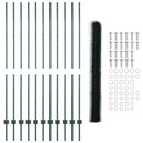 vidaXL Kerítés oszlopokkal Zöld 1.5 x 25 m Acél