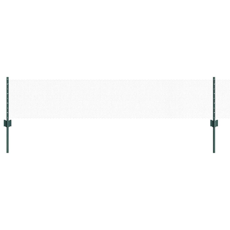 vidaXL Kerítés oszlopokkal Zöld 0.4 x 50 m Acél