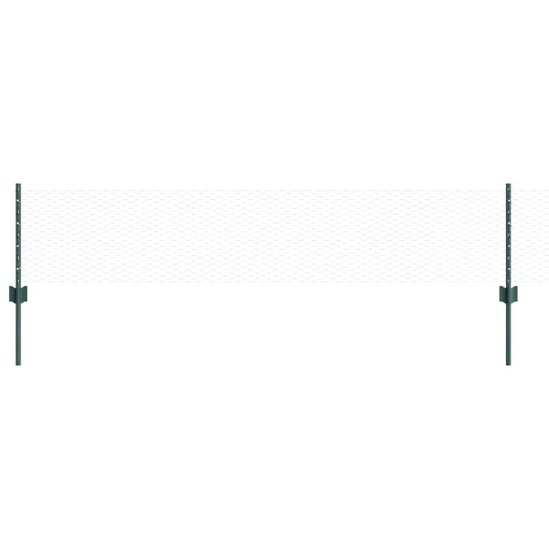 vidaXL Kerítés oszlopokkal Zöld 0.4 x 50 m Acél