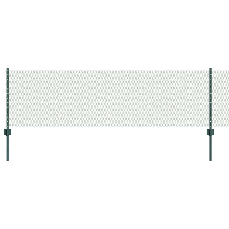 vidaXL Kerítés oszlopokkal Zöld 0.6 x 50 m Acél