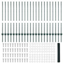 vidaXL Kerítés oszlopokkal Zöld 1 x 50 m Acél