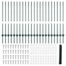 vidaXL Kerítés oszlopokkal Zöld 1 x 50 m Acél