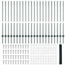 vidaXL Kerítés oszlopokkal Zöld 1.2 x 50 m Acél
