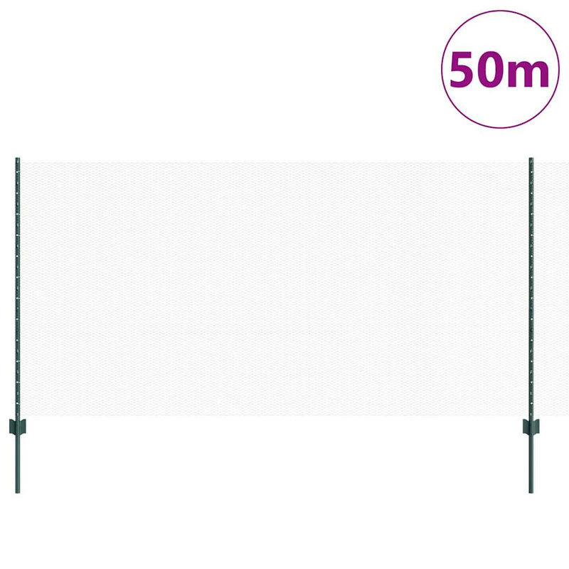 vidaXL Kerítés oszlopokkal Zöld 1.2 x 50 m Acél