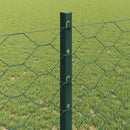 vidaXL Kerítés oszlopokkal Zöld 1.2 x 50 m Acél