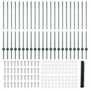 vidaXL Kerítés oszlopokkal Zöld 1.2 x 50 m Acél