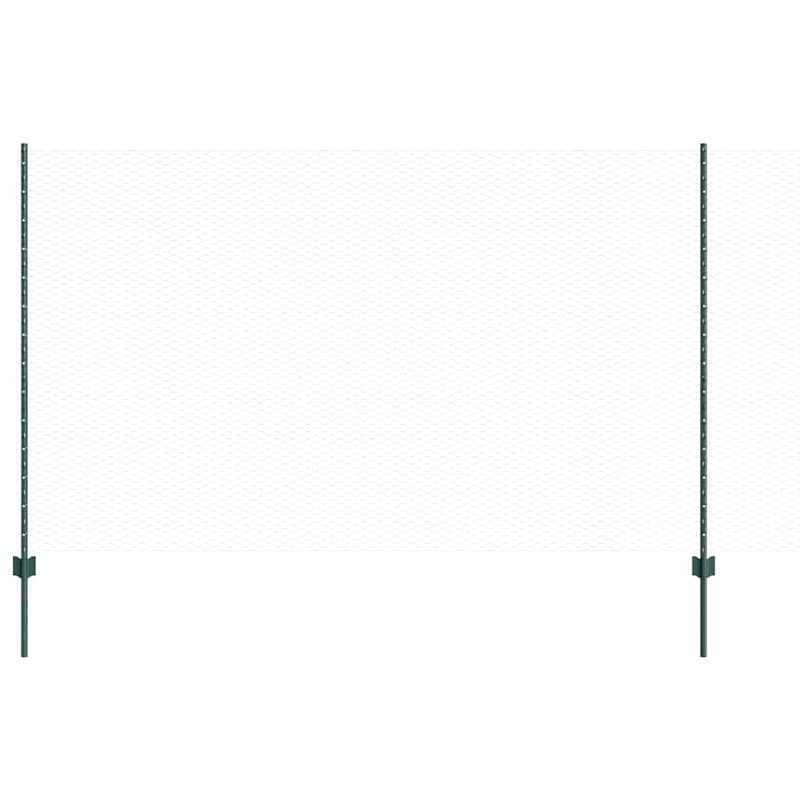 vidaXL Kerítés oszlopokkal Zöld 1.4 x 50 m Acél