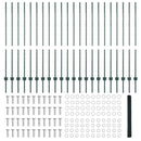 vidaXL Kerítés oszlopokkal Zöld 1.4 x 50 m Acél