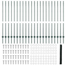vidaXL Kerítés oszlopokkal Zöld 1.4 x 50 m Acél