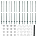 vidaXL Kerítés oszlopokkal Zöld 1.5 x 50 m Acél