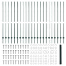 vidaXL Kerítés oszlopokkal Zöld 1.6 x 50 m Acél