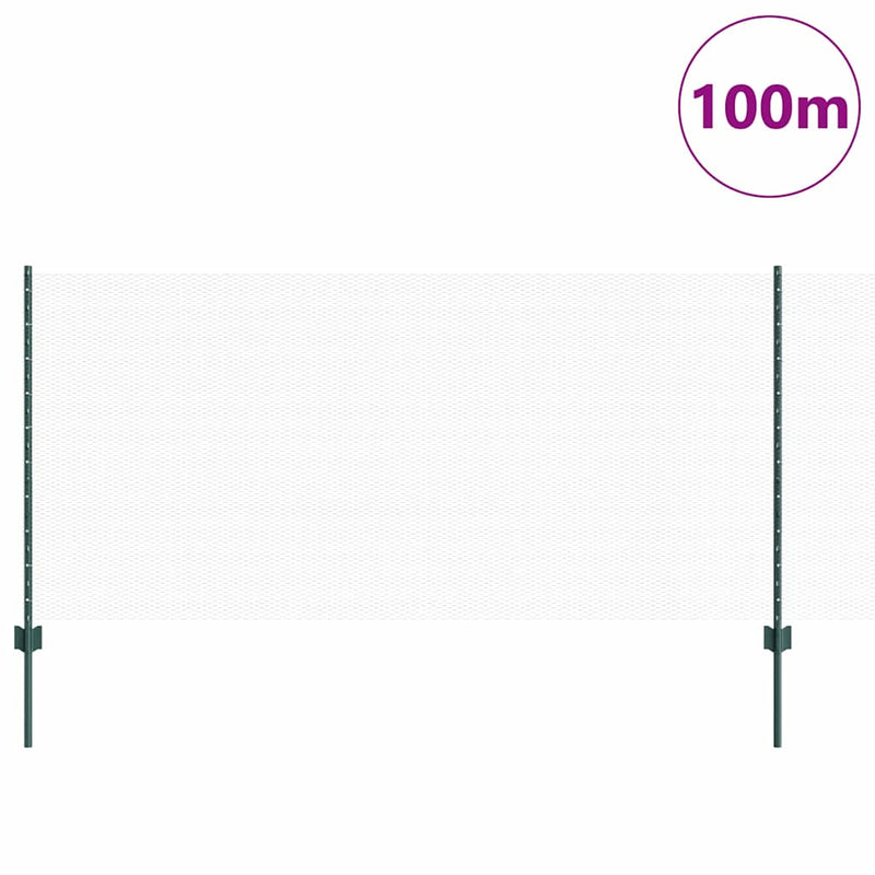 vidaXL Kerítés oszlopokkal Zöld 1 x 100 m Acél